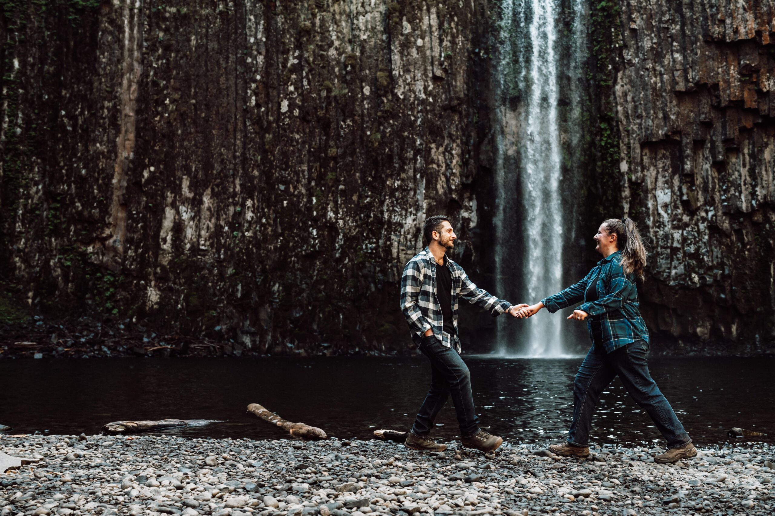 Salem Family Photography - Romantic Waterfall Engagement Session | Lauren + Dylan